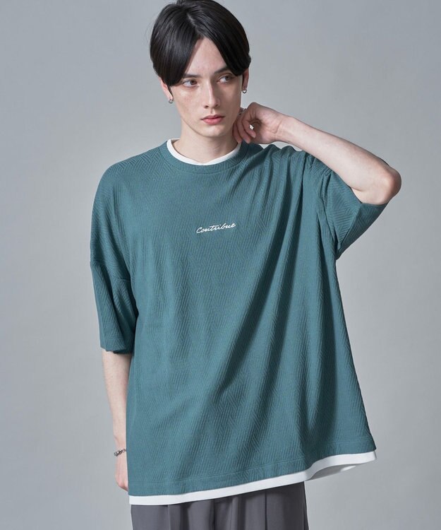 WEGO フクレジャガードフェイクレイヤードT（SS） グリーンその他