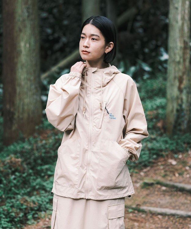SHARE PARK LADIES 【撥水・UVカット・ストレッチ・軽量 】パッカブルマウンテンパーカー（Mサイズ） ベージュ系