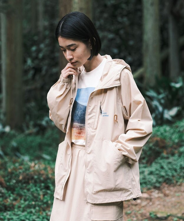 SHARE PARK LADIES 【撥水・UVカット・ストレッチ・軽量 】パッカブルマウンテンパーカー（Mサイズ） ベージュ系