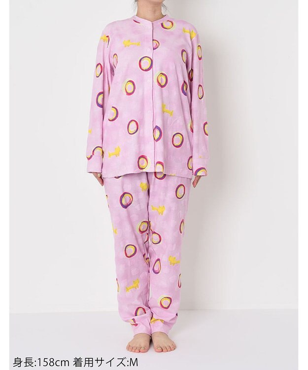 tsumori chisato SLEEP パジャマ　長袖　長ズボン　ルームウエア　綿100%　パイル生地　肌あたりやさしい　/ワコール　UDX550 ピンク