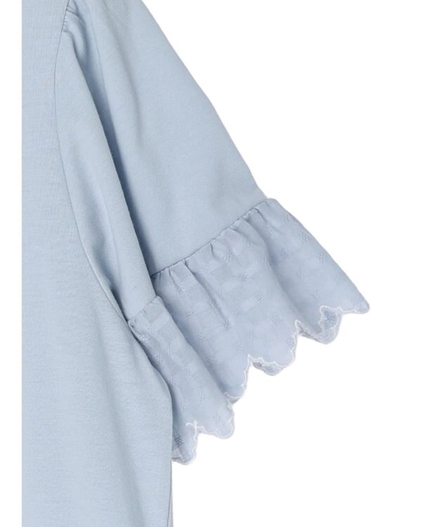 earth music&ecology 配色スカラップスリーブＴＥＥ Sax