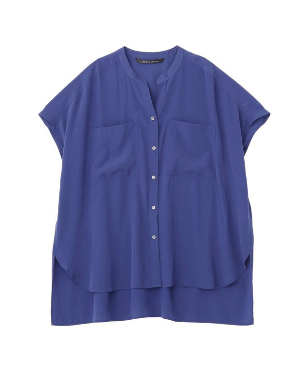 YECCA VECCA 【セットアップ可能】ポケットスキッパーシャツ Blue