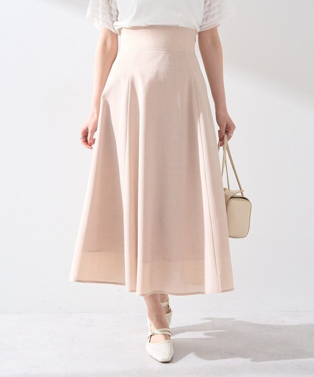 earth music&ecology シアーバックレースアップフレアスカート Light Beige