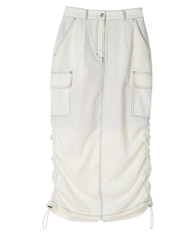 Green Parks ・ＳＵＧＡＲ　ＳＰＯＯＮ　配色ｓｔカーゴスカート Ivory