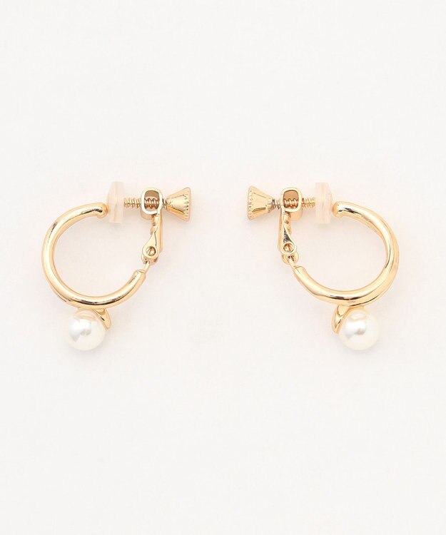 ANY ２連パールフープイヤリング(両耳用) ゴールド