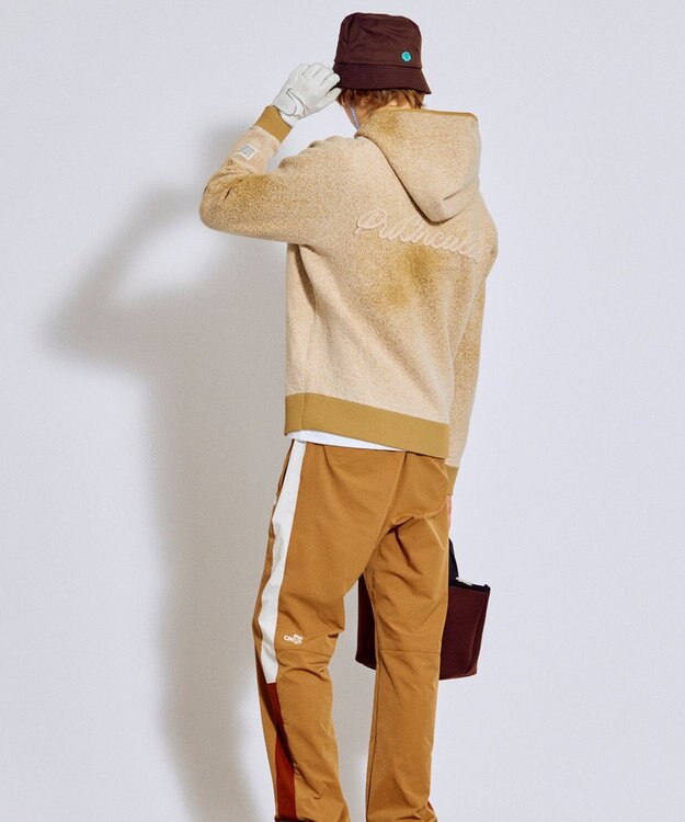 PW CIRCULUS 【手洗い洗濯可】【MEN】グラデーションニットフーディ ゴルフ ベージュ系