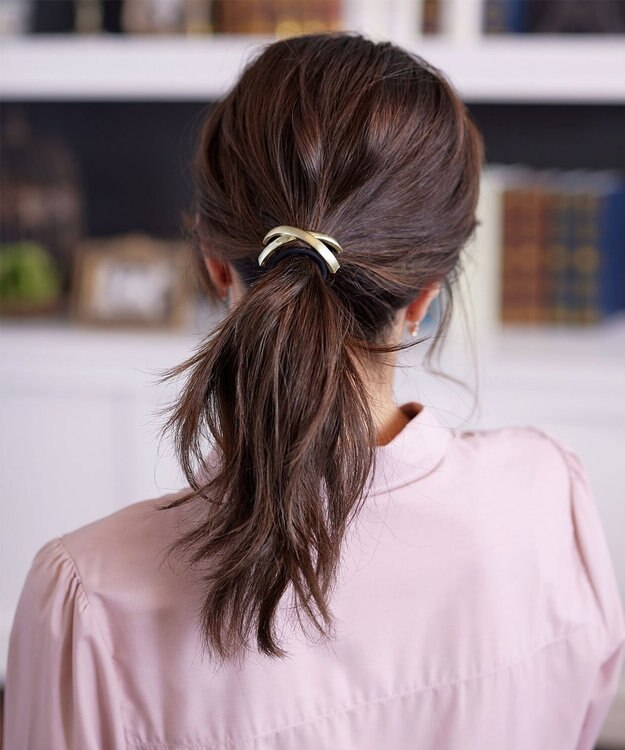 Tiaclasse クロスモチーフヘアゴム ゴールド