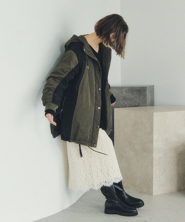 YECCA VECCA パディングフーディーコート Khaki