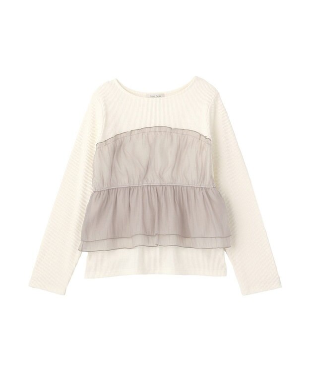 Green Parks オーガンジービスチェドッキングプルオーバー Gray