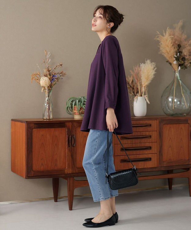 Tiaclasse L 【洗える】スエード調チュニック パープル