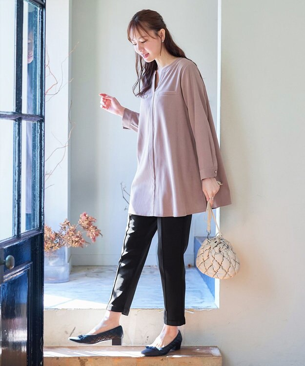 Tiaclasse L 【洗える】スエード調チュニック ピンクベージュ