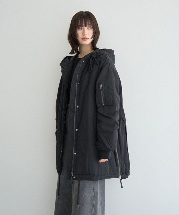 YECCA VECCA パディングフーディーコート Khaki