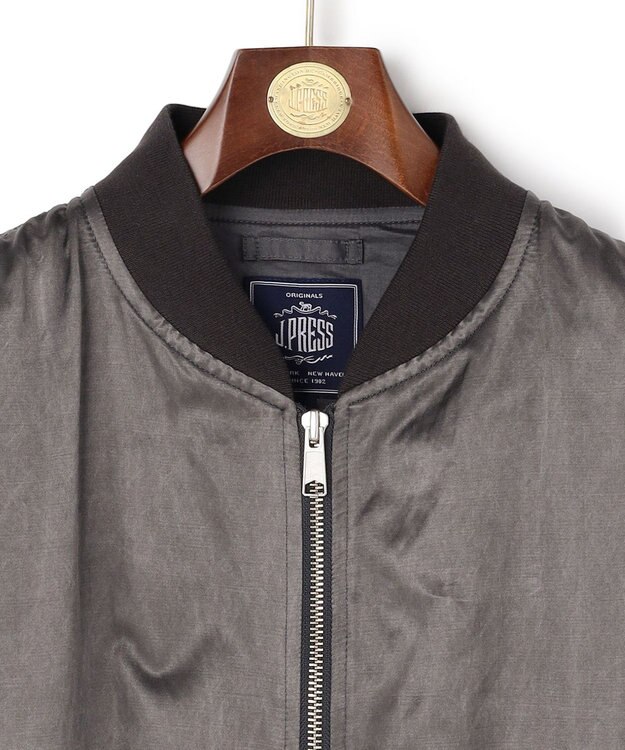 J.PRESS MEN 【J.PRESS ORIGINALS】Bleach Viscose Cotton Satin Flight Jacket / Japan Made グレー系