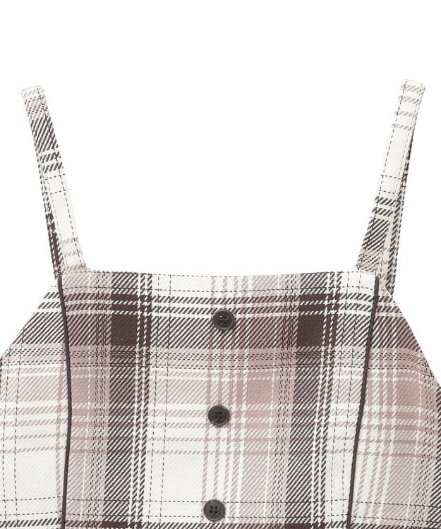 earth music&ecology コットンツイルチェックビスチェ Brown