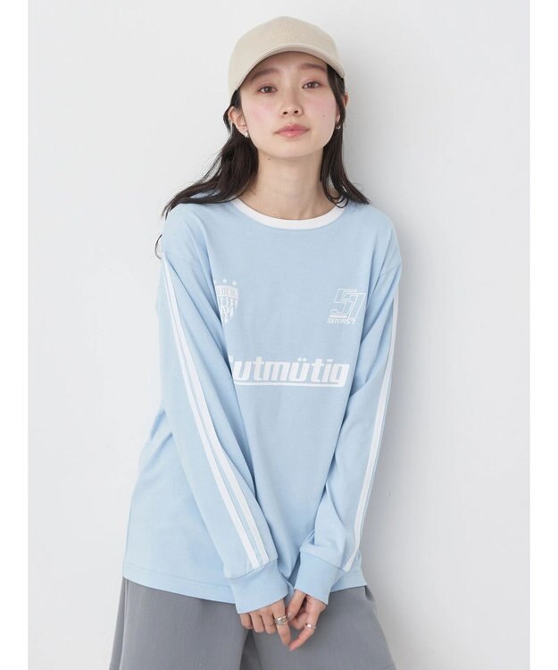 earth music&ecology フットボールＴＥＥ Light Blue