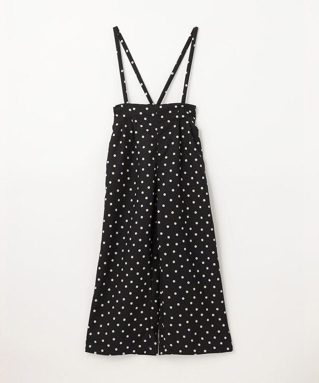 ANY KIDS 麻ライク ドット柄 ガウチョ ブラックドット