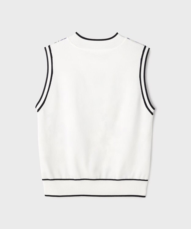 GRACE CONTINENTAL フラワープリントニットトップ ホワイト