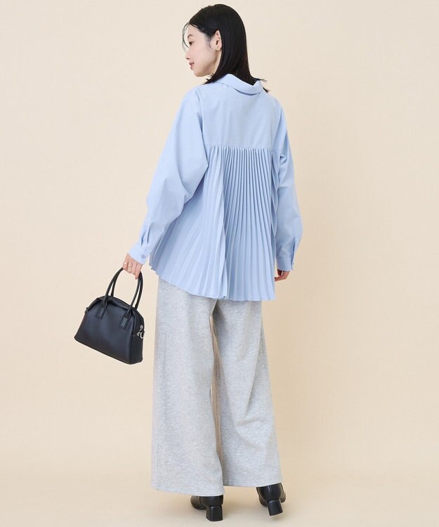 AMERICAN HOLIC 【イージーケア】バックプリーツシャツ Sax