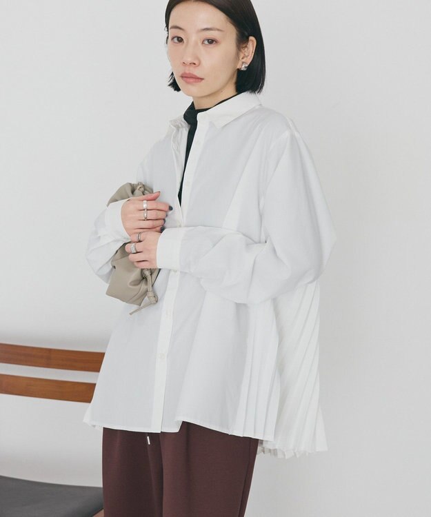 AMERICAN HOLIC 【イージーケア】バックプリーツシャツ Off White