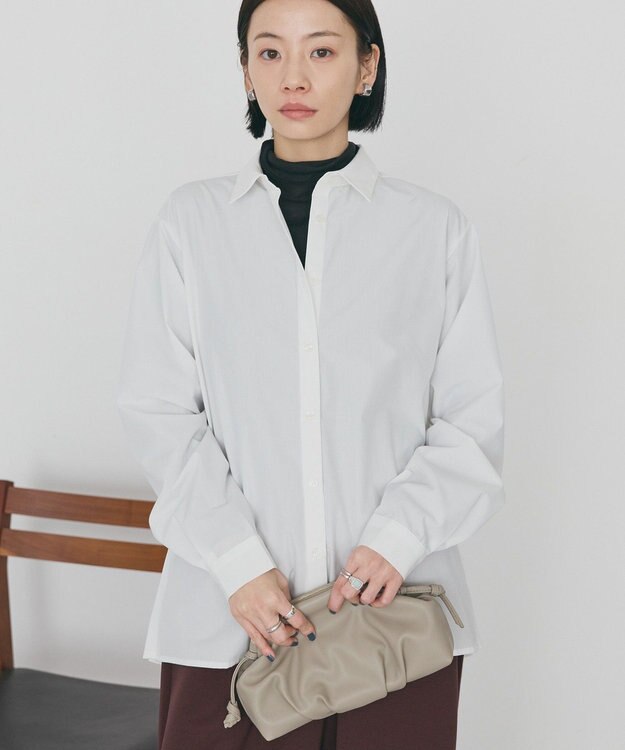 AMERICAN HOLIC 【イージーケア】バックプリーツシャツ Off White