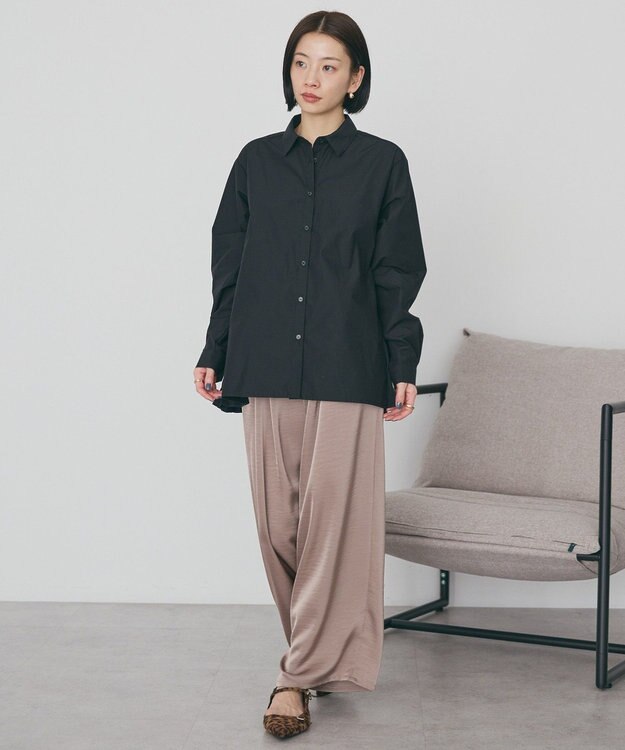 AMERICAN HOLIC 【イージーケア】バックプリーツシャツ Black