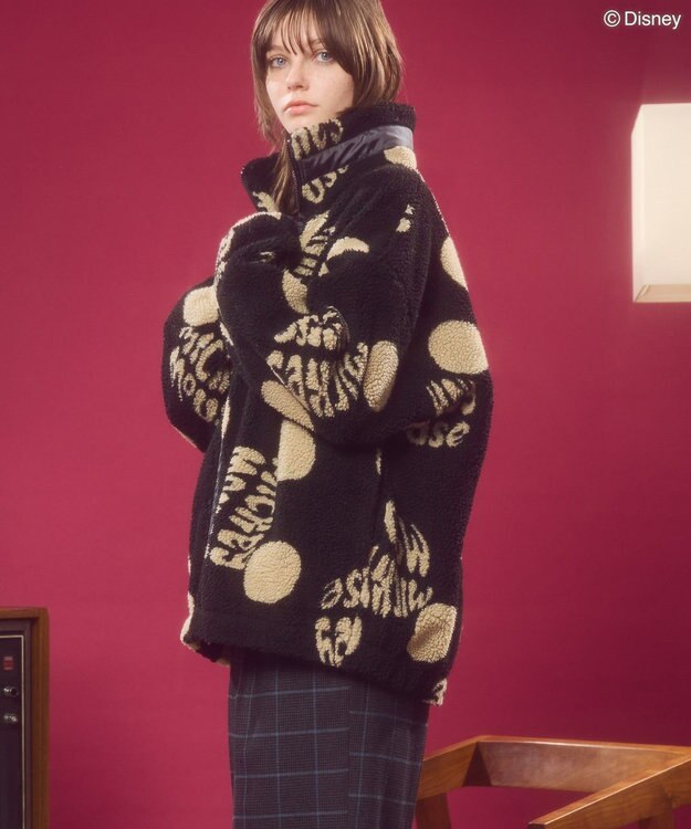 AMERICAN HOLIC ソウガラプリントボアブルゾン／Ｄｉｓｎｅｙ Black