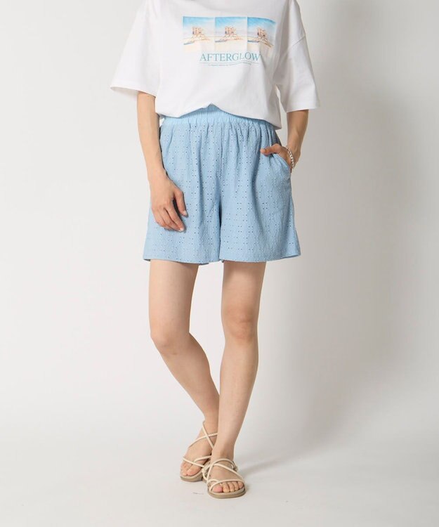 OP／FILA 【Ocean Pacific】レースショートパンツ ブルー