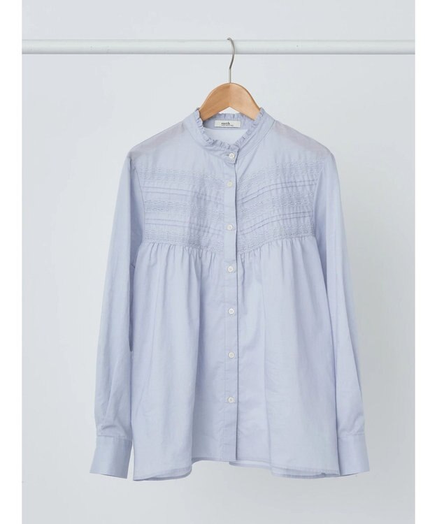 earth music&ecology ピンタックレースブラウス Sax