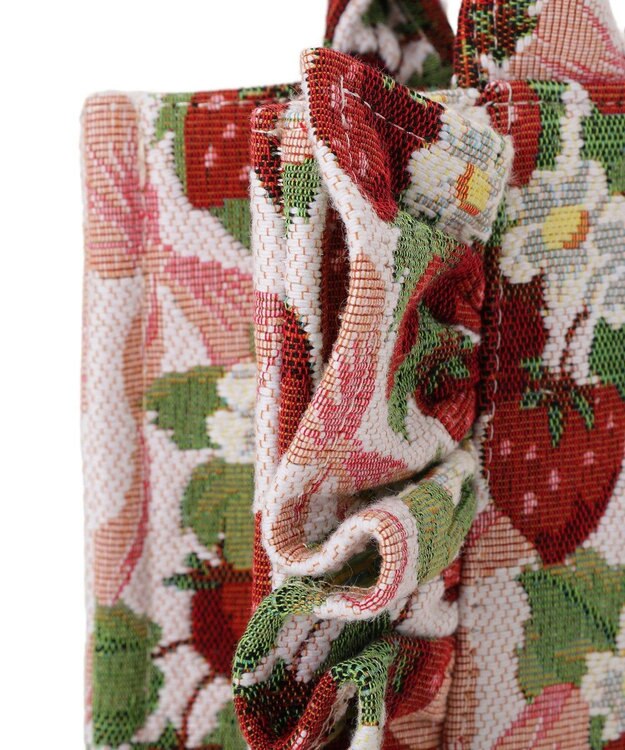 Maison de FLEUR いちごゴブランフロントフリルバッグ Red
