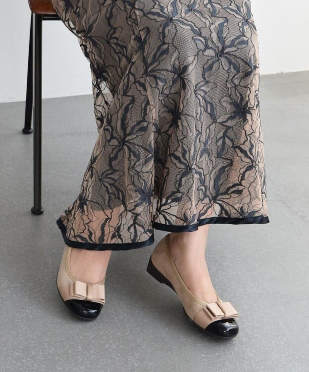 Bridget Birkin ＜3E＞【Bridget Birkin walk】リボンウォーキングパンプス ベージュコンビ