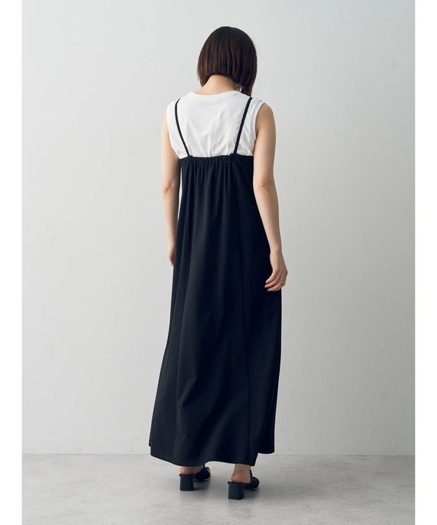 YECCA VECCA 【2点SET】シアーシャツ×Aラインキャミワンピース Beige