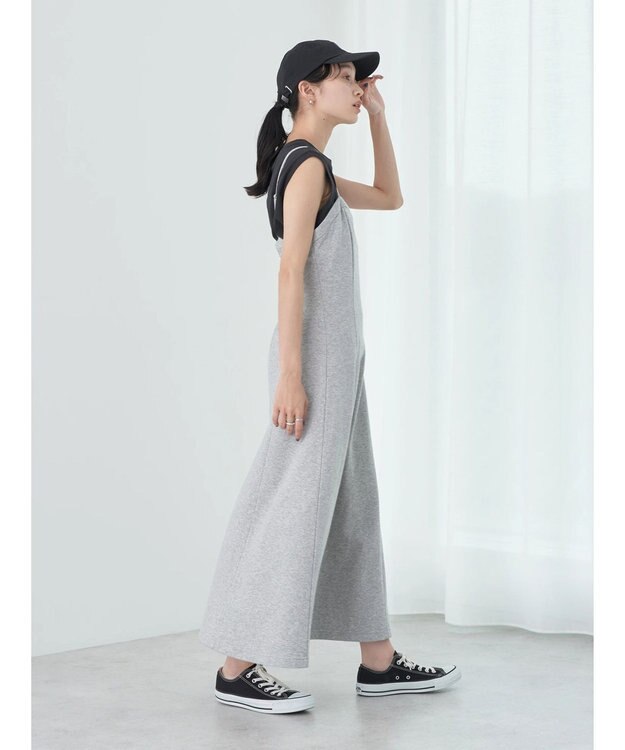 earth music&ecology スウェットキャミワンピース Gray Mixture