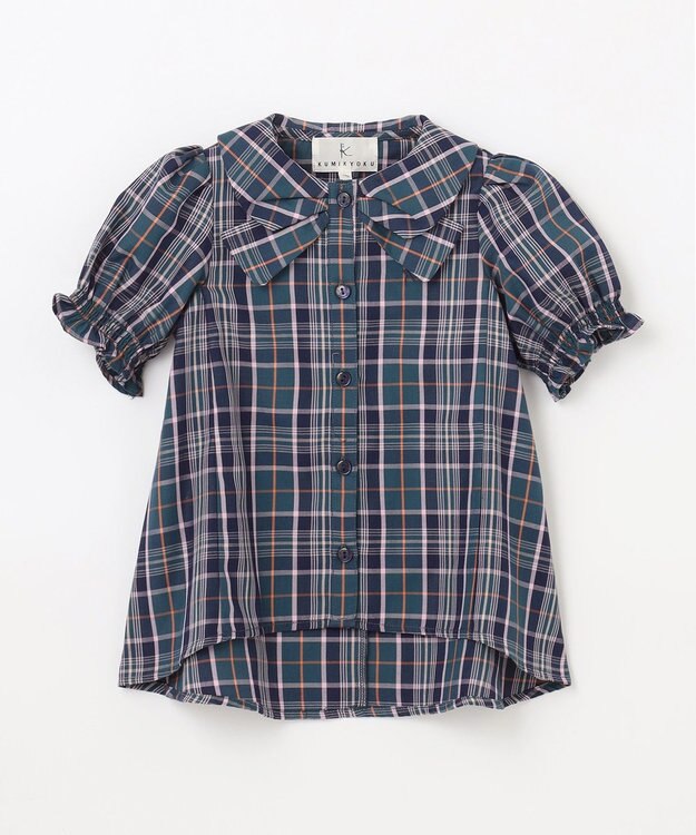 組曲 KIDS 【110-140cm】ブリティッシュ ブラウス グリーン系3