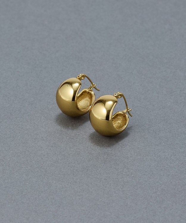 Phoebe 〈金属アレルギー対応〉ドームメタルフープピアス/ゴールド　シンプル/大振り ゴールド