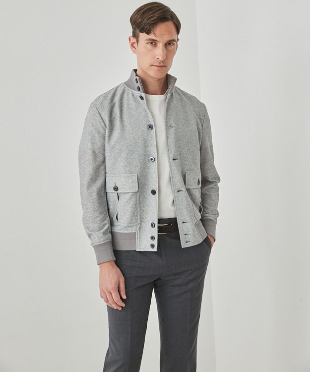 GOTAIRIKU 新作【ストレッチ/洗える/吸水速乾】ノルマンディーリネン A-1ブルゾン ライトグレー系8