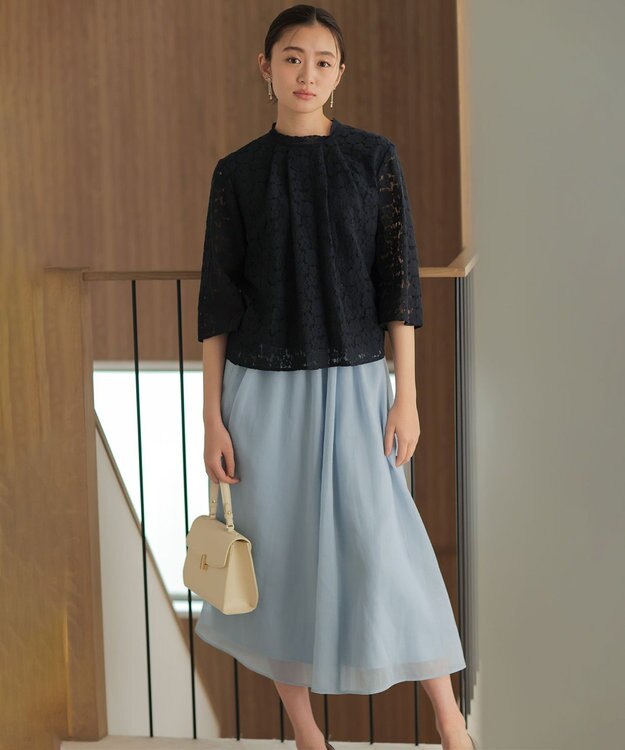 組曲 S 【先行予約】カラーボイル スカート クラウディブルー系