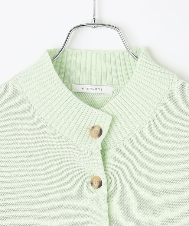 #Newans 〈花乃まりあさんコラボ〉コットンコードカーディガン ライトグリーン
