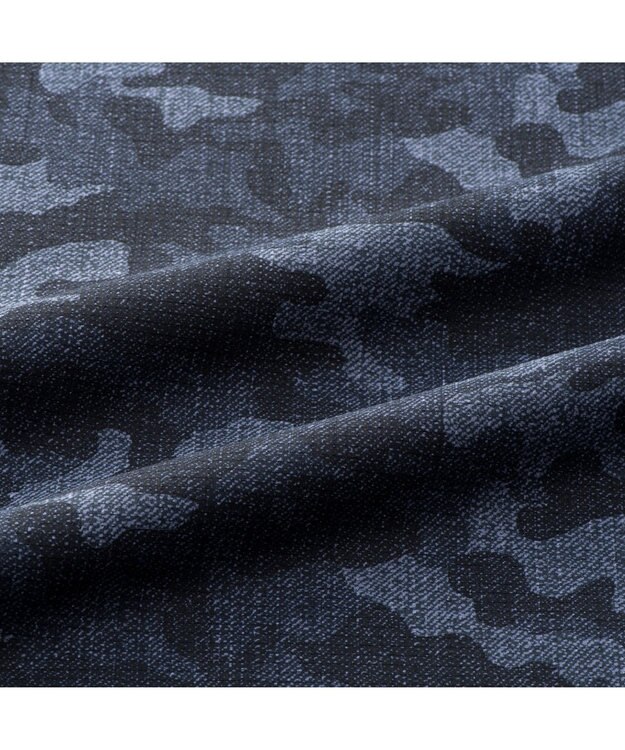 ZERO HALLIBURTON クールドッツ カモ柄モックネックTシャツ ZHG-M6S6b 85192 ネイビー