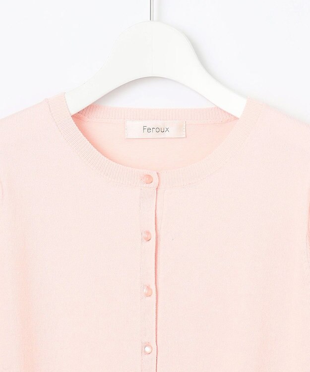 Feroux 【接触冷感・UVカット】ハーフスリーブ カーディガン ピンク系