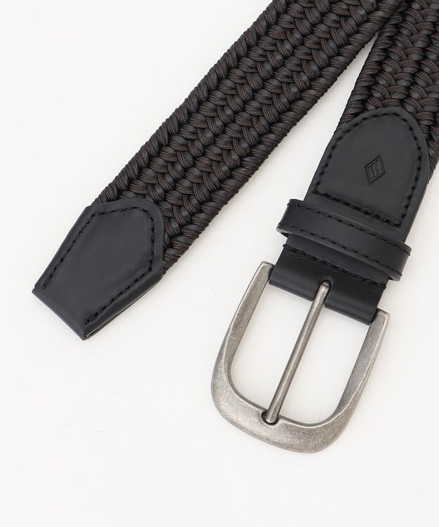 JOSEPH ABBOUD  【イタリア素材・ストレッチ・日本製】 ストレッチレザーミックス ベルト ブラック系