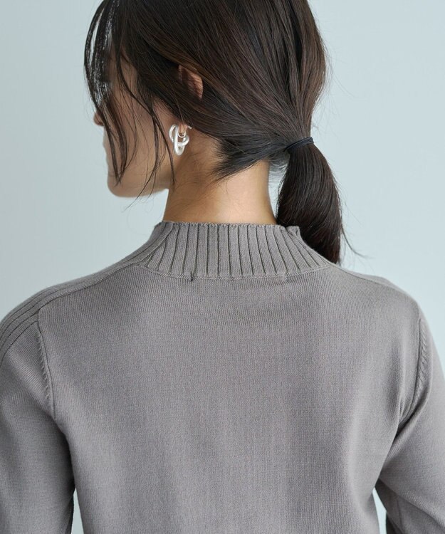 YECCA VECCA 袖口釦リブMIXニット Dark Beige