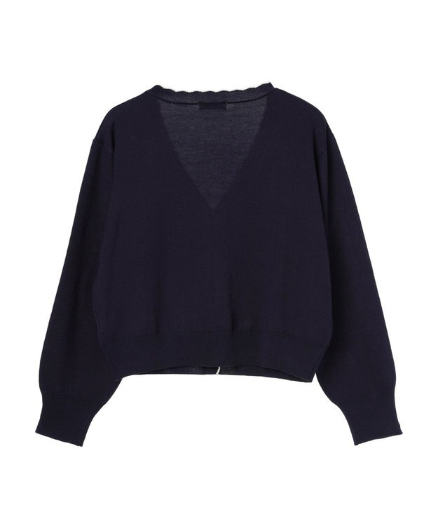 earth music&ecology ちびスカラップカーディガン Navy