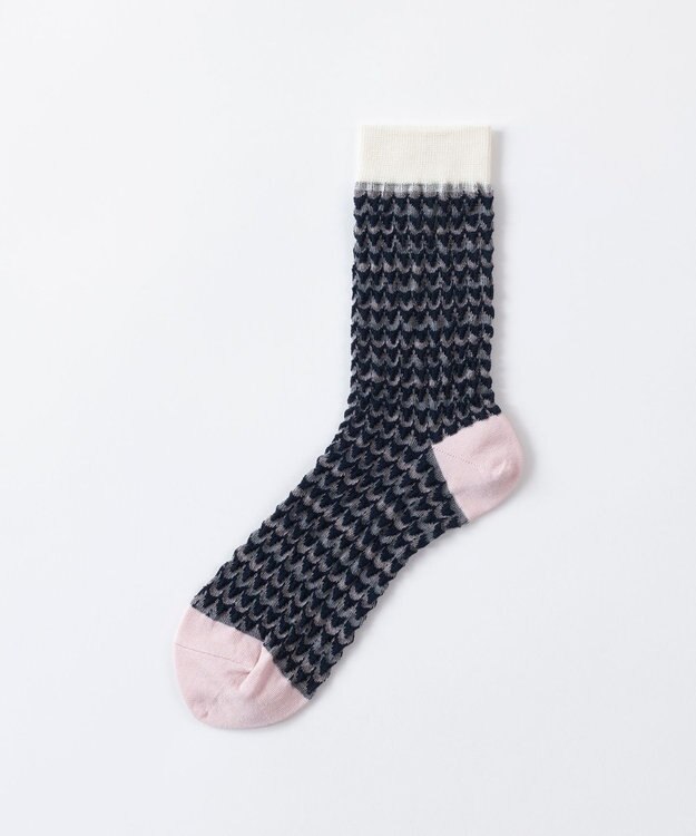 TRICOTE ウェーブボーダー バンピーソックス 39NAVY