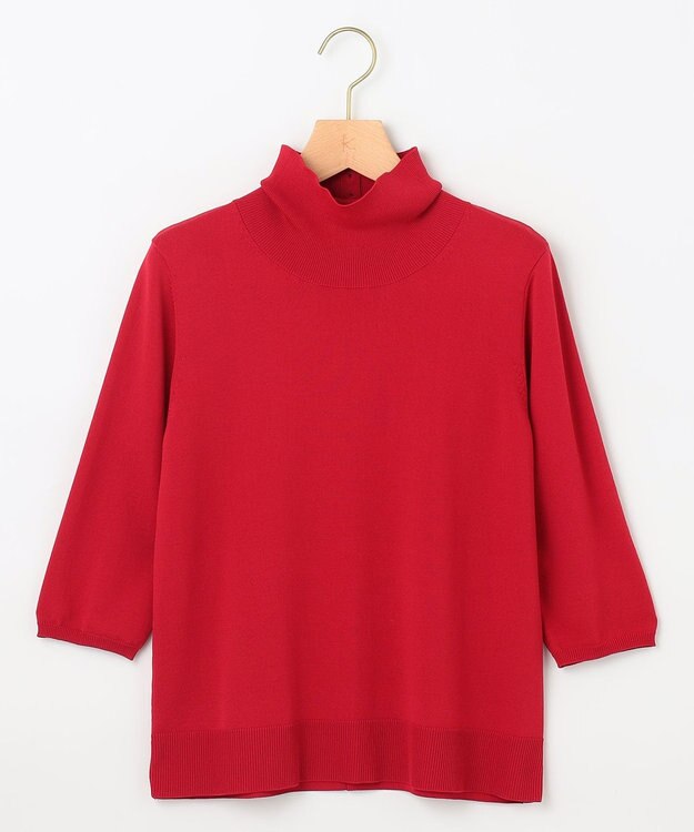 組曲 S 【6色展開・UVケア】モダンタートルニット チェリーレッド系