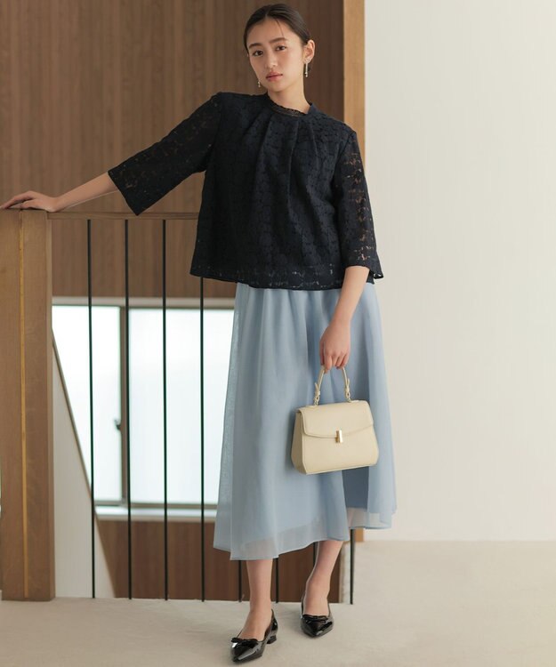 組曲 S 【先行予約】カラーボイル スカート クラウディブルー系