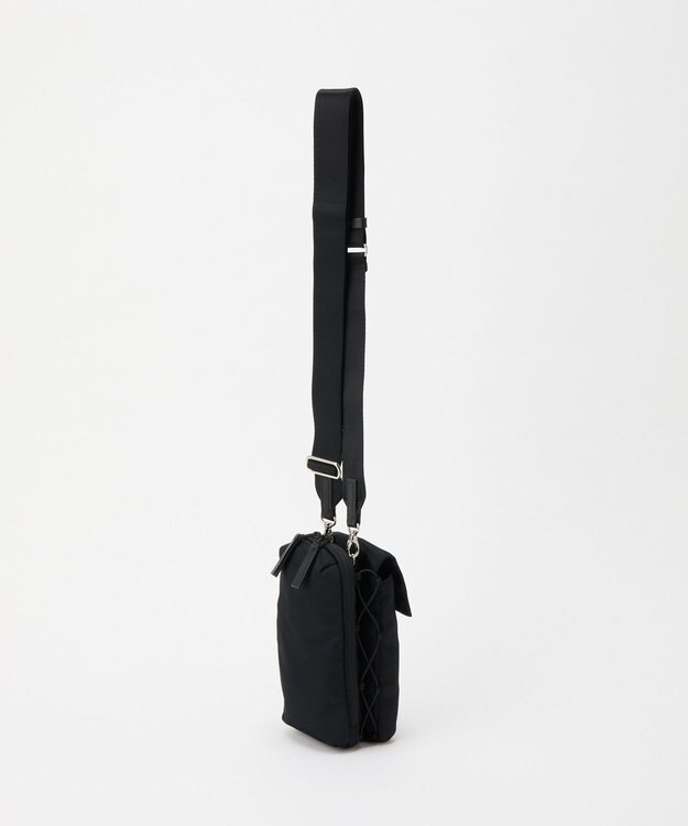 russet ≪500mlペットボトルが入る≫ナイロン多機能ミニショルダーバッグ(CE-1613) Black