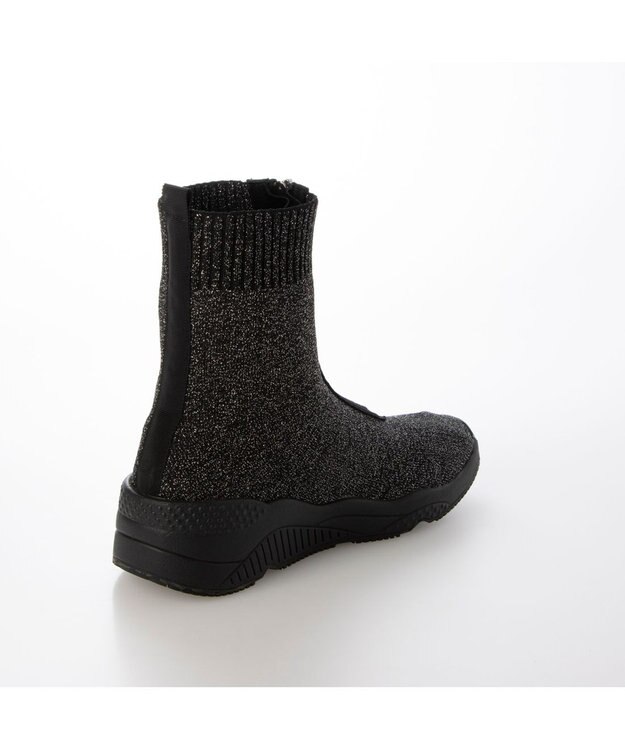 MODE ET JACOMO <carino>フロントジップニットブーツ ダークシルバー