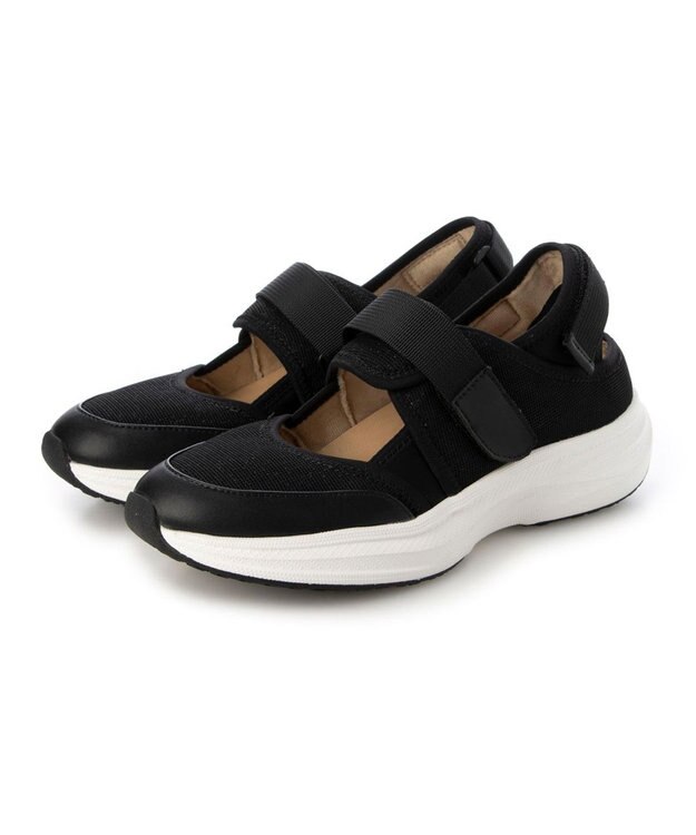 MODE ET JACOMO <MODE ET JACOMO>【軽量】厚底ベルテッドスニーカー ブラック