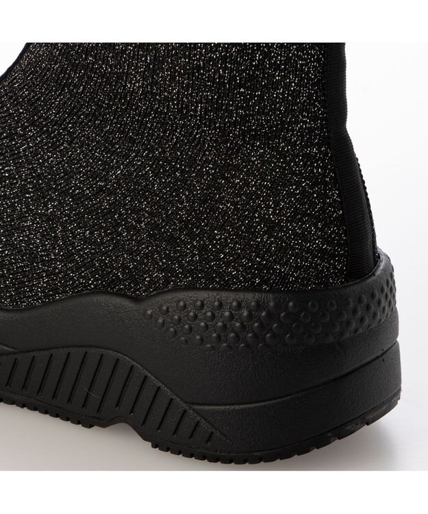 MODE ET JACOMO <carino>フロントジップニットブーツ ダークシルバー