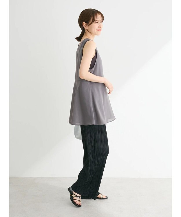 Green Parks ・ＥＬＥＮＣＡＲＥ　ＤＵＥオーガンジーノースリチュニック Charcoal Gray